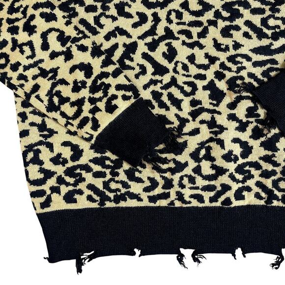 LOVERS+FRIENDS LEOPARD PRINT ARLINGTON ONE SHOULDER  SWEATER SIZE S - Picture 4 of 8